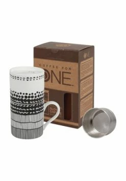 KÖNITZ Becher "Feel The Moment", Porzellanfilter-Aufsatz, 370 Ml Weiß/ Schwarz