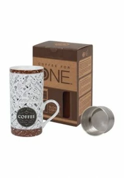 KÖNITZ Becher Coffee For One "Coffee Talk", 370 Ml Weiß/ Schwarz/ Braun