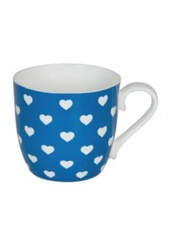 KÖNITZ Henkelbecher "Hearts", Blau, 425 Ml Blau/ Weiß