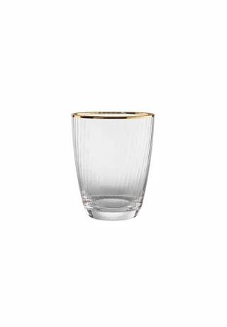 BUTLERS® GOLDEN TWENTIES Glas Mit Goldrand Und Rillen 300ml 1 BUTLERS® GOLDEN TWENTIES Glas Mit Goldrand Und Rillen 300ml